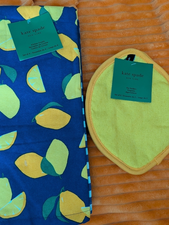kate spade Other - kate spade Lemon Print Towel & Lemon Pot Holder
